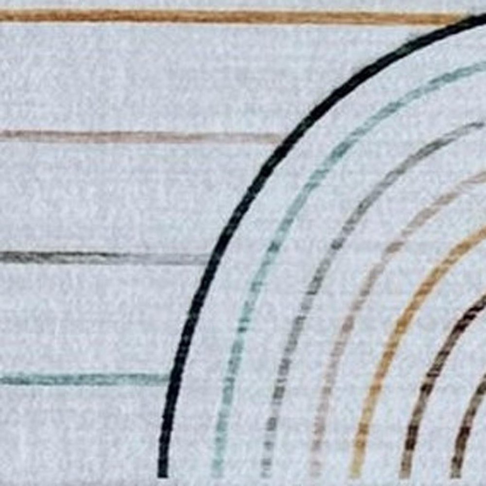 4' X 6' Ivory Blue and Yellow Juvenile Rainbows Youthful Area Rug