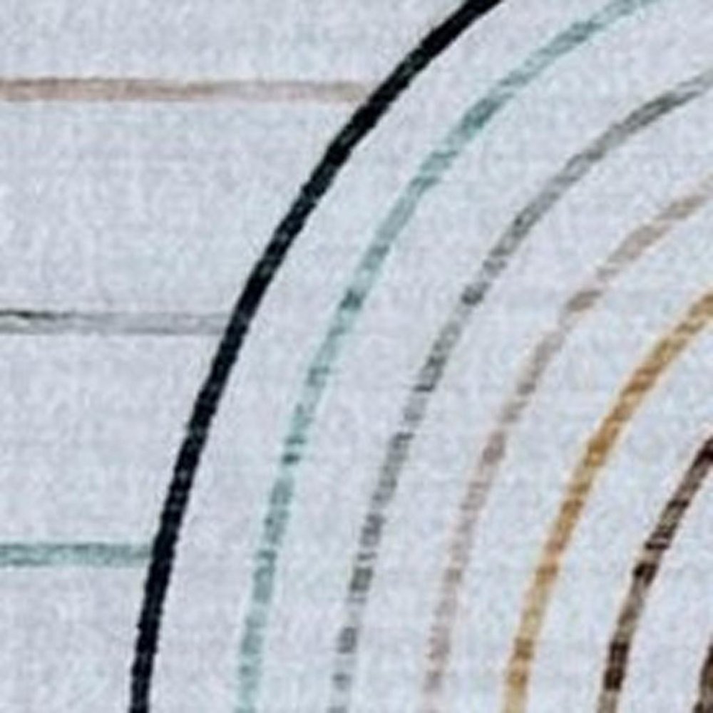 5' X 8' Ivory Blue and Yellow Juvenile Rainbows Youthful Area Rug