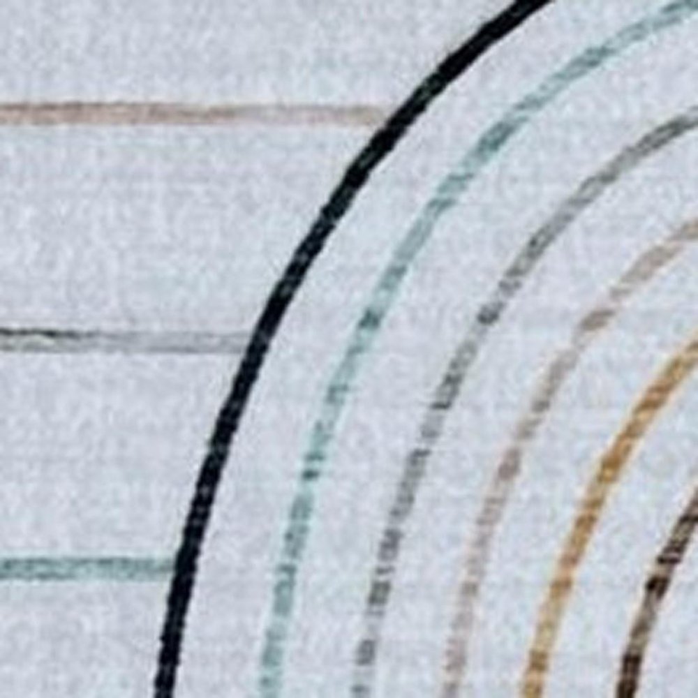 7' X 10' Ivory Blue and Yellow Juvenile Rainbows Youthful Area Rug