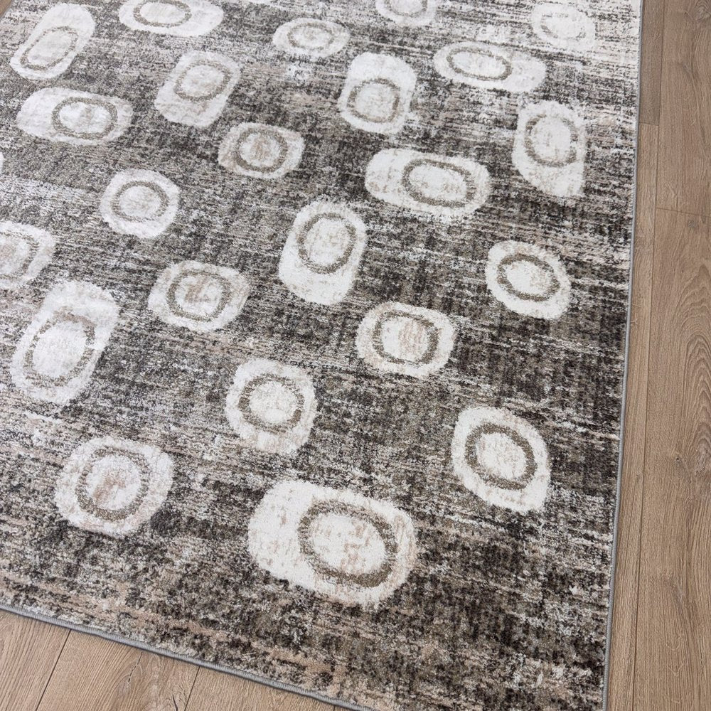 7' X 10' Brown and Beige Abstract Area Rug