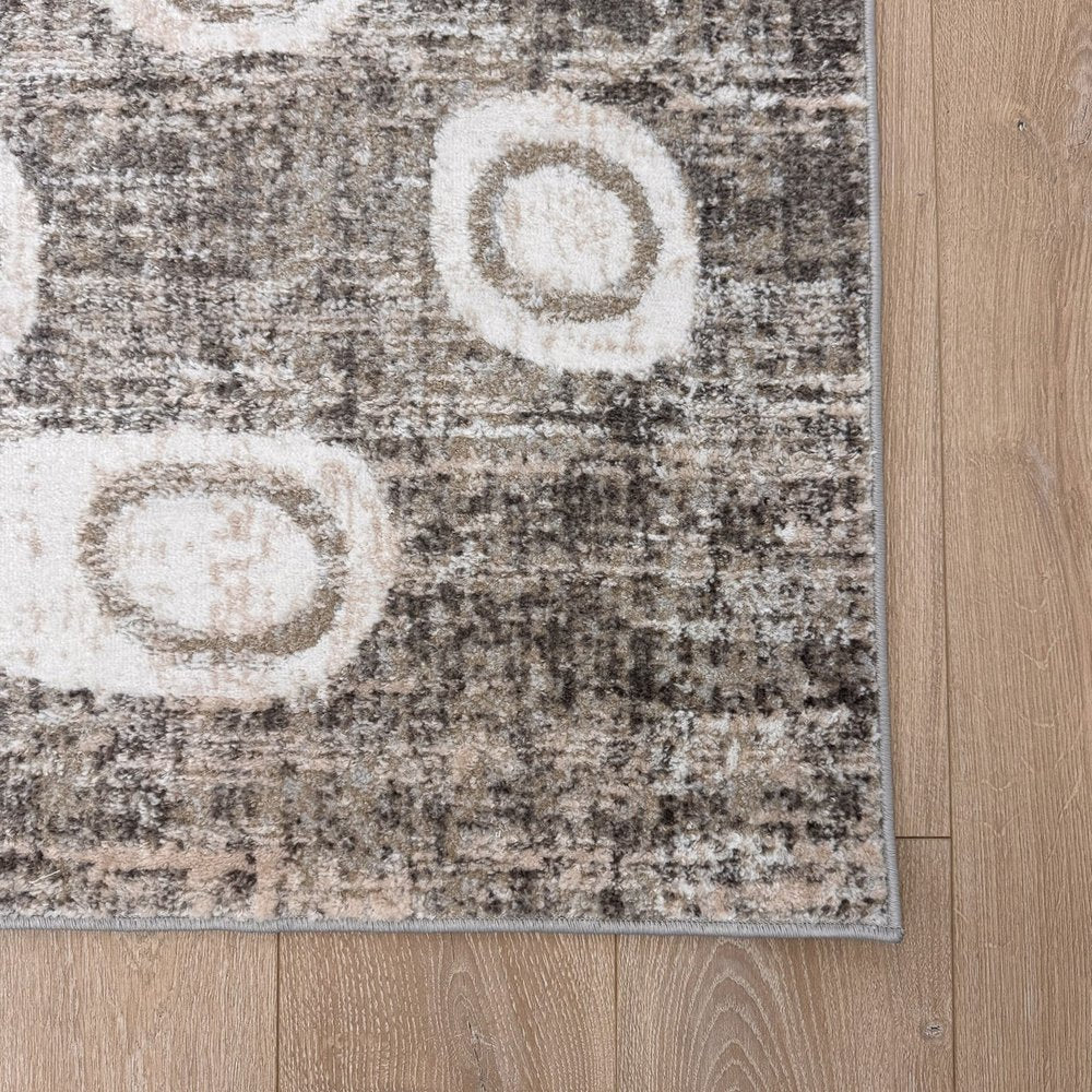 7' X 10' Brown and Beige Abstract Area Rug