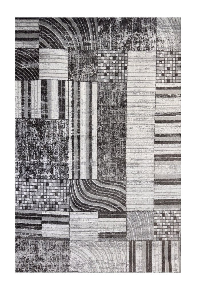 4' X 6' Gray Brown and Beige Abstract Area Rug