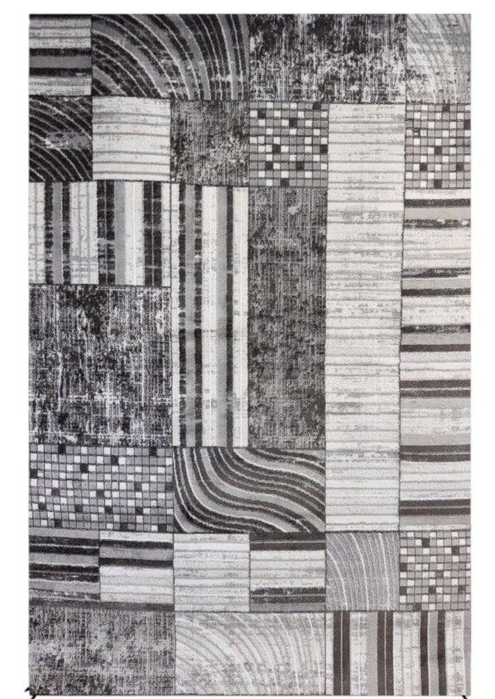 5' X 8' Gray Brown and Beige Abstract Area Rug