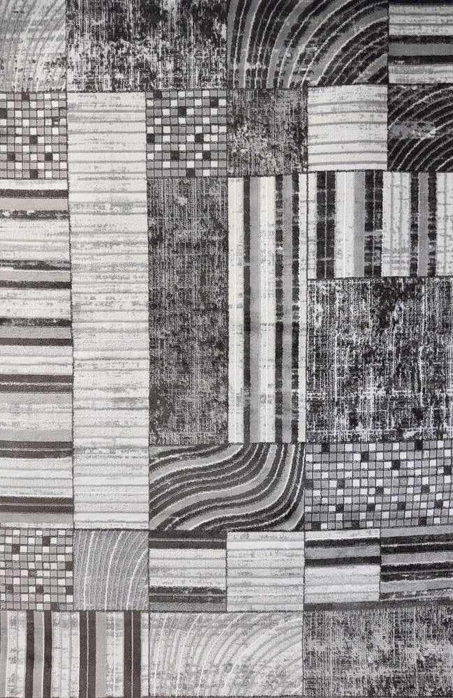 5' X 8' Gray Brown and Beige Abstract Area Rug