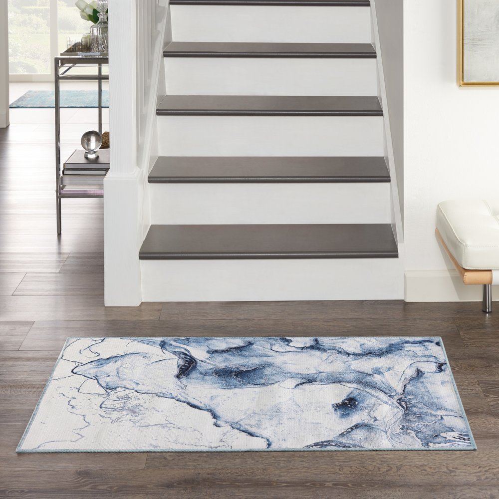 3' X 4' Ivory Abstract Power Loom Area Rug