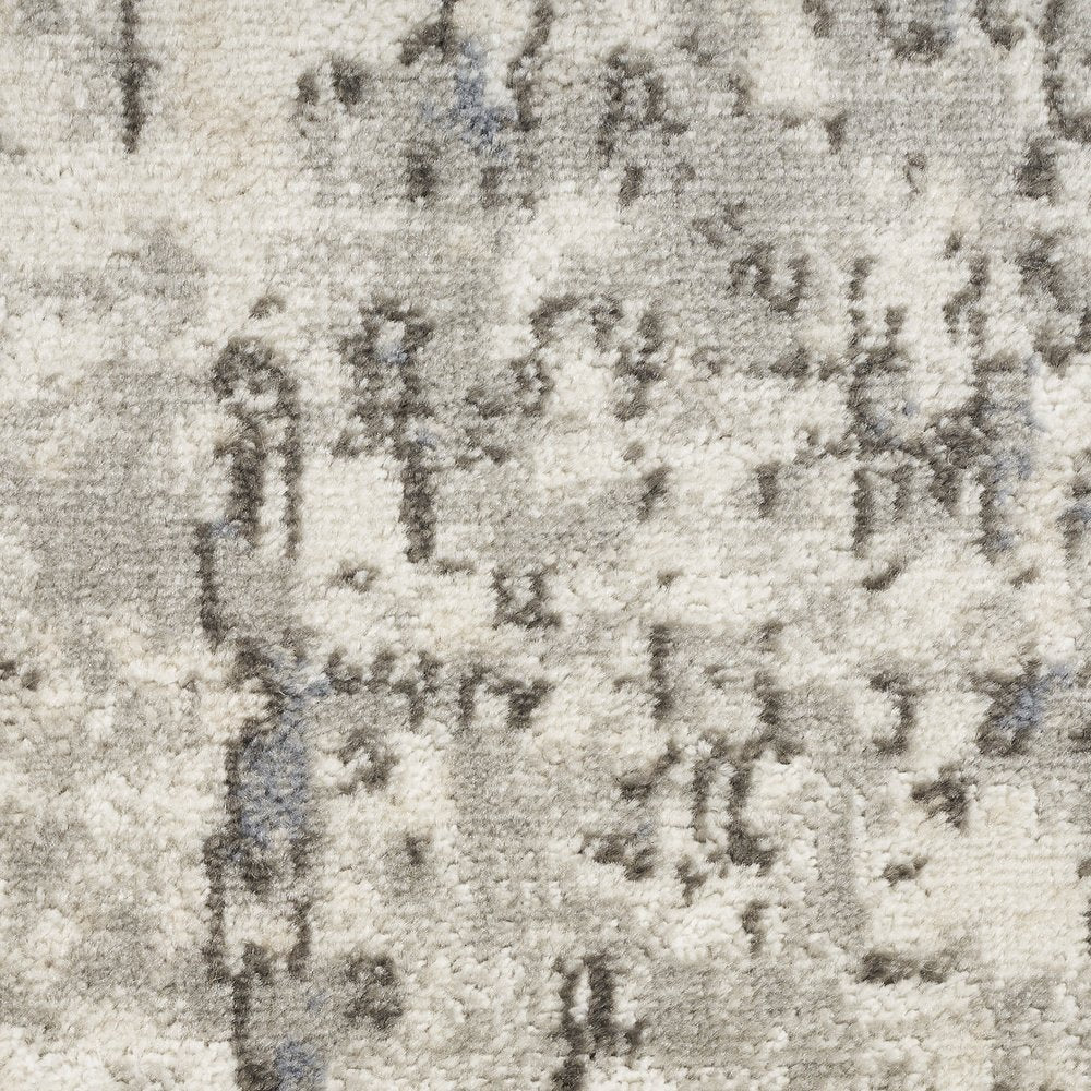 4' Gray Floral Power Loom Round Rug