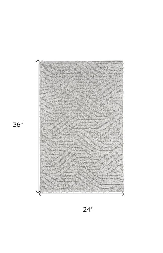 2' X 3' Gray Abstract Power Loom Area Rug