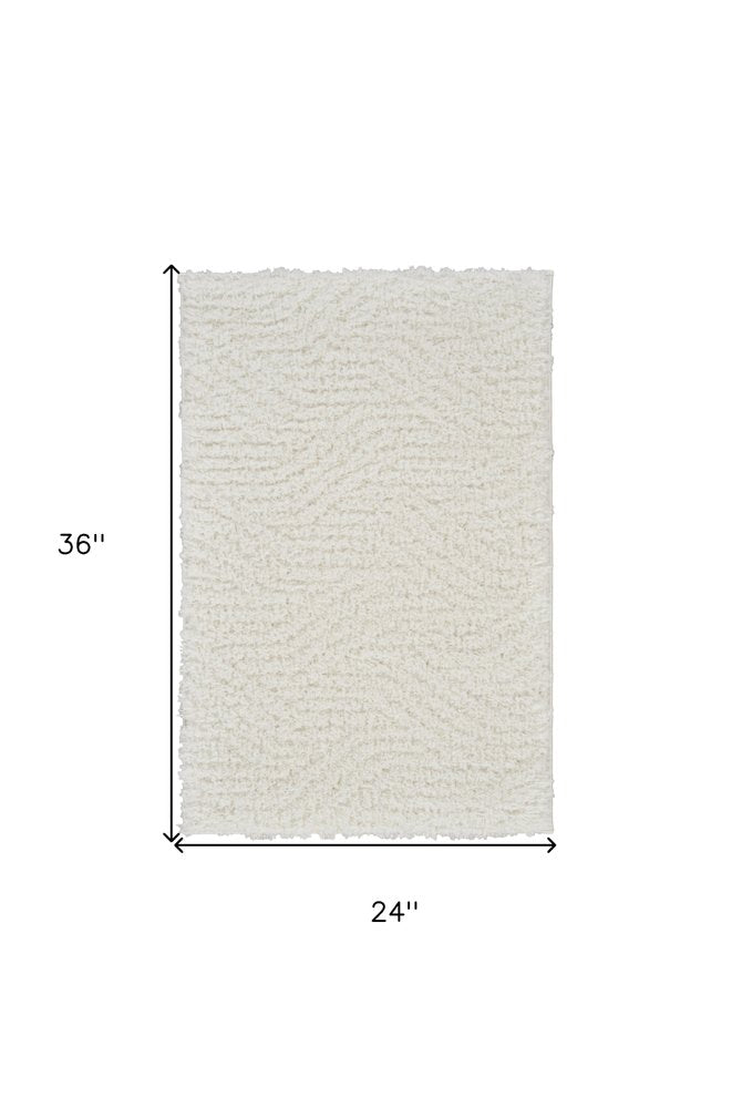 2' X 3' Ivory Abstract Power Loom Area Rug