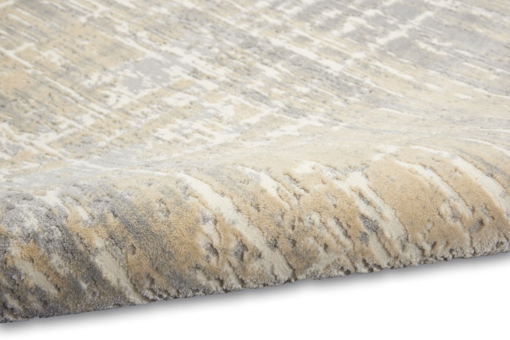 7' Gray Abstract Power Loom Runner Rug
