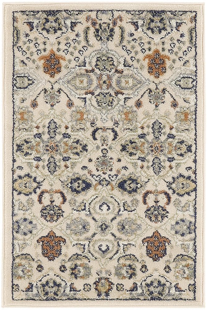 2' X 3' Beige Floral Power Loom Area Rug